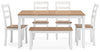 Gesthaven Dining Table with 4 Chairs and Bench (Set of 6) - Natural/White