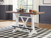 Valebeck Counter Height Dining Table - White/Brown (D546-13)