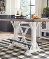 Valebeck Counter Height Dining Table - White/Brown (D546-13)