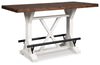 Valebeck Counter Height Dining Table - White/Brown (D546-13)