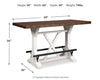 Valebeck Counter Height Dining Table - White/Brown (D546-13)