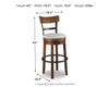 Valebeck Bar Height Bar Stool - Brown