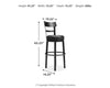 Valebeck Bar Height Bar Stool - Black