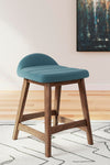 Lyncott Counter Height Bar Stool - Blue/Brown