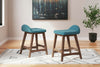 Lyncott Counter Height Bar Stool - Blue/Brown