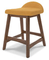 Lyncott Counter Height Bar Stool - Mustard/Brown