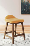 Lyncott Counter Height Bar Stool - Mustard/Brown