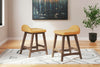 Lyncott Counter Height Bar Stool - Mustard/Brown