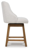 Cabalynn Counter Height Barstool - Oatmeal/Light Brown (D974-324)