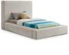 Devin Linen Textured Upholstered Bed — Twin / Beige