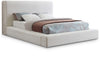 Devin Linen Textured Upholstered Bed — Full / Cream