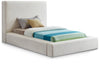 Devin Linen Textured Upholstered Bed — Twin / Cream
