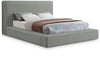 Devin Linen Textured Upholstered Bed — Queen / Grey
