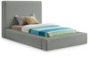 Devin Linen Textured Upholstered Bed — Twin / Grey