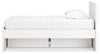 Onita Twin Panel Platform Bed with 1 Side Storage - White