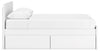 Onita Queen Panel Platform Bed with 1 Side Storage - White