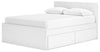 Onita Queen Panel Platform Bed with 2 Side Storage - White