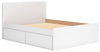 Onita Queen Panel Platform Bed with 2 Side Storage - White
