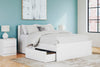 Onita Queen Panel Platform Bed with 2 Side Storage - White