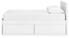Onita Queen Panel Platform Bed with 2 Side Storage - White
