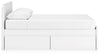 Onita Queen Panel Platform Bed with 2 Side Storage - White