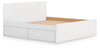 Onita King Panel Platform Bed with 2 Side Storage - White
