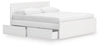 Onita King Panel Platform Bed with 2 Side Storage - White