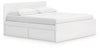 Onita King Panel Platform Bed with 2 Side Storage - White