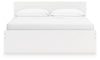 Onita King Panel Platform Bed with 2 Side Storage - White