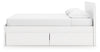 Onita King Panel Platform Bed with 2 Side Storage - White