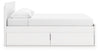 Onita King Panel Platform Bed with 2 Side Storage - White