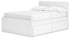Onita Full Panel Platform Bed with 2 Side Storage - White
