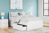 Onita Full Panel Platform Bed with 2 Side Storage - White