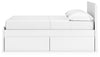 Onita Full Panel Platform Bed with 2 Side Storage - White