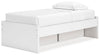 Onita Twin Platform Bed with 1 Side Storage - White