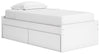 Onita Twin Platform Bed with 1 Side Storage - White