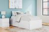 Onita Twin Platform Bed with 1 Side Storage - White