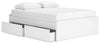 Onita Queen Platform Bed with 2 Side Storage - White
