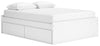 Onita Queen Platform Bed with 2 Side Storage - White