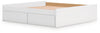Onita King Platform Bed with 1 Side Storage - White