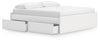 Onita King Platform Bed with 1 Side Storage - White