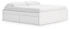 Onita King Platform Bed with 1 Side Storage - White