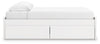 Onita King Platform Bed with 1 Side Storage - White