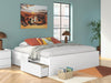 Onita King Platform Bed with 1 Side Storage - White