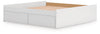 Onita King Platform Bed with 2 Side Storage - White