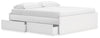 Onita King Platform Bed with 2 Side Storage - White