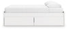 Onita King Platform Bed with 2 Side Storage - White