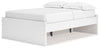 Onita Full Platform Bed with 1 Side Storage - White