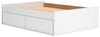 Onita Full Platform Bed with 1 Side Storage - White