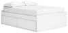 Onita Full Platform Bed with 1 Side Storage - White